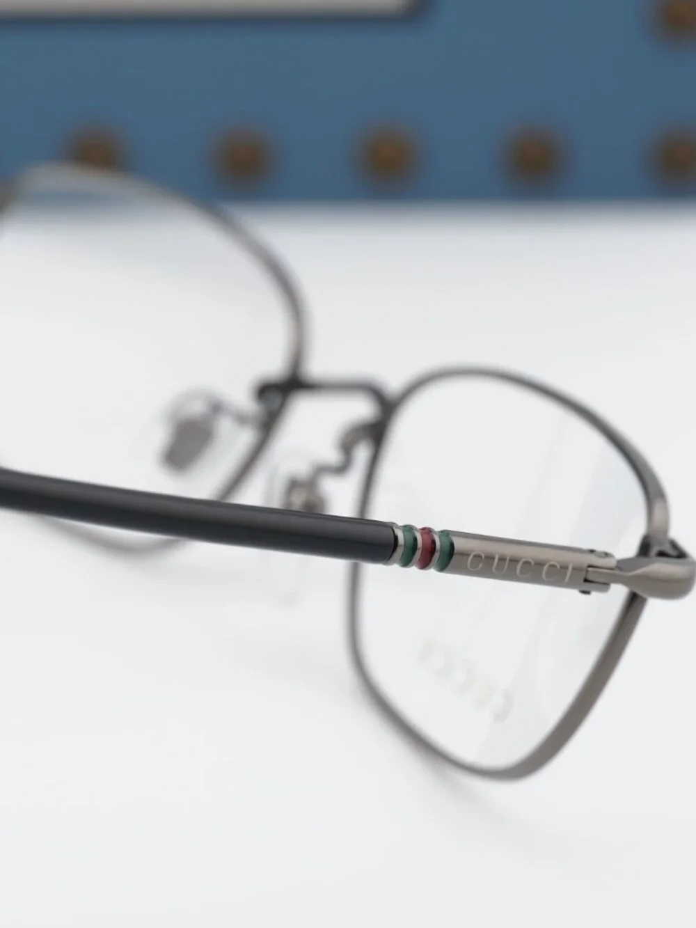 Gucci GG0612OJ 001 Rectangle Eyeglasses 52mm - Ruthenium / Black